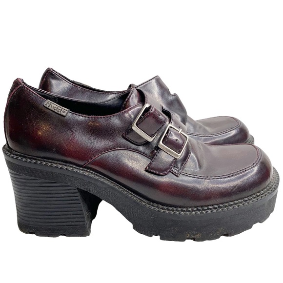 Mudd Shoes - Vintage Y2K Mudd chunky leather platform buckle loafers